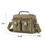 HUNTVP Multifunction Tactical Messenger Bag Nylon Shoulder Briefcase Handbags with USB Port,Brown
