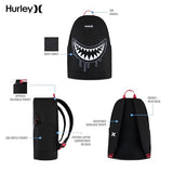 Hurley Unisex-Kids Graphic Backpack, Blue Lazer/Black, One Size