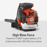 Husqvarna 570BTS Backpack Leaf Blower, 66 - cc 4 - HP 2 - Cycle Gas Leaf Blower, 972 - CFM, 236 - MPH, 37 - N Powerful Clearing Performance and Ergonomic Design