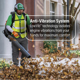 Husqvarna 580BTS Gas Backpack Leaf Blower, 75.6 - cc 4.59 - HP 2 - Cycle Gas Leaf Blower, 1000 - CFM, 47 - N, 220 - MPH Superior Blowing Capacity and Ergonomic, Ventilated Harness