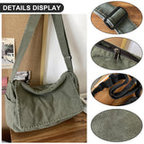 Huwzder Canvas Messenger Bag Large Satchel Bag Travel Hobo Bag Casual Tote Shoulder Bag for Women and Men (Black)