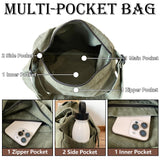 Huwzder Canvas Messenger Bag Large Satchel Bag Travel Hobo Bag Casual Tote Shoulder Bag for Women and Men (Black)