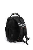 HY Toolbags Tech Pac Pro Professional Tool Backpack with 49 Pockets, Black Nylon, Waterproof Base, Heavy Duty Zipper, 32L Capacity, Tool Organizer for Electrician and HVAC