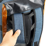 Hybrid Backpack/Duffle - Smell Proof - Weather Resistant - With Combo Lock (Navi Denim) US PATENT NUMBER D819327