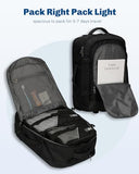 Hynes Eagle 2 in 1 Travel Backpack 22 inches Carry on Luggage 63L Rolling Backpack for Men Women with Packing Cubes 3PCS Set Black