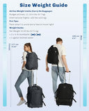 Hynes Eagle 2 in 1 Travel Backpack 22 inches Carry on Luggage 63L Rolling Backpack for Men Women with Packing Cubes 3PCS Set Black