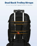 Hynes Eagle 2 in 1 Travel Backpack 22 inches Carry on Luggage 63L Rolling Backpack for Men Women with Packing Cubes 3PCS Set Black