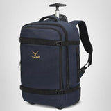 Hynes Eagle Rolling Backpack 42L Backpack with Wheels Airline Approved Carry on Luggage Laptop Travel Suitcase Bag for Women Men Dark Blue