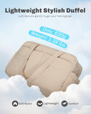 Hynes Eagle Travel Duffel Bag for Women with Toiletry Accessories Pouch Quilted Lightweight Overnight Weekender Carry on Bag with Wet Pocket Large Gym Puffer Tote Bag 31L Camel