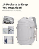 Hynes Eagle Travel Laptop Backpack 16 inches Lightweight Flight Approved Carry on Personal Item Bag Weekender Bag Daypack 20L Light Grey Blue