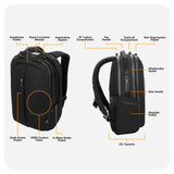 HyperPack Pro 22L Slim Travel Backpack with 'Find My' Compatibility - Fits up to 16” Laptop. Anti Theft w/RFID Protective Pocket.