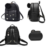 I IHAYNER Mini Leather Backpack Purse for Teen Girls 3 - Pieces Fashion Backpack Cute Travel Daypacks Women Pompom Backpack Shoulder Bag Off - White