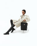 I WAS PLASTIC Recycled Polyester Tote Bag with Zipper and Pockets, Water Repellent, Crossbody Bag. (BLACK)