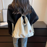 IAMUHI Women Canvas Shoulder Bag Convertible Backpack Casual Crossbody Bag Tote Purse for Daily/Travel/Work,Beige