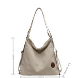 IAMUHI Women Canvas Shoulder Bag Convertible Backpack Casual Crossbody Bag Tote Purse for Daily/Travel/Work,Beige