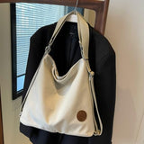 IAMUHI Women Canvas Shoulder Bag Convertible Backpack Casual Crossbody Bag Tote Purse for Daily/Travel/Work,Beige