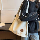 IAMUHI Women Canvas Shoulder Bag Convertible Backpack Casual Crossbody Bag Tote Purse for Daily/Travel/Work,Beige