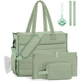 IBFUN Diaper Bag Tote for Baby - Large Baby Bag 4Pcs with Waterproof Changing Pad Pacifier Case, Travel Hospital Mommy Bag