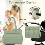 IBFUN Diaper Bag Tote for Baby - Large Baby Bag 4Pcs with Waterproof Changing Pad Pacifier Case, Travel Hospital Mommy Bag