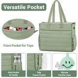 IBFUN Diaper Bag Tote for Baby - Large Baby Bag 4Pcs with Waterproof Changing Pad Pacifier Case, Travel Hospital Mommy Bag