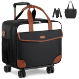 IBFUN Rolling Laptop Bag, Rolling Briefcase for Women with Detachable Dolly Underseat Carry on Luggage with Wheels Fits Up to 15.6 Inch Computer with Shoulder Teacher Tote for Business Work Travel