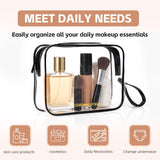 Icramsy Clear Makeup Bag,2 Pack TSA Approved Toiletry Bag Travel Toiletry Bag Hanging Makeup Cosmetic bag for Women Men (Black).