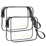 Icramsy Clear Makeup Bag,2 Pack TSA Approved Toiletry Bag Travel Toiletry Bag Hanging Makeup Cosmetic bag for Women Men (Black).