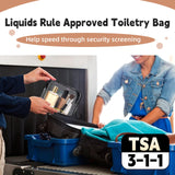 Icramsy Clear Makeup Bag,2 Pack TSA Approved Toiletry Bag Travel Toiletry Bag Hanging Makeup Cosmetic bag for Women Men (Black).