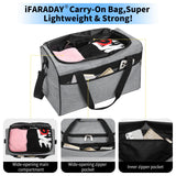 iFARADAY Carry on Luggage 22x14x9 Airline Approved, Carry On Duffle Bag for Travel, Weekender Overnight Gym Duffle Bag for Women and Men (Light Grey, 20L)