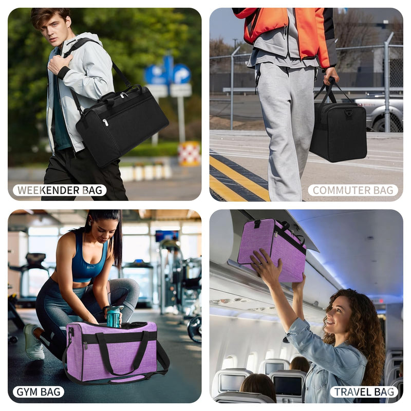 iFARADAY Carry on Luggage 22x14x9 Airline Approved, Carry On Duffle Bag for Travel, Weekender Overnight Gym Duffle Bag for Women and Men (Light Grey, 20L)