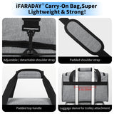 iFARADAY Carry on Luggage 22x14x9 Airline Approved, Carry On Duffle Bag for Travel, Weekender Overnight Gym Duffle Bag for Women and Men (Light Grey, 20L)