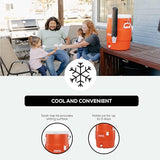 Igloo 10 Gallon Portable Sports Cooler Water Beverage Dispenser with Flat Seat Lid, Insulated Beverage Dispenser, Orange/White