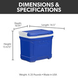 Igloo 12 - 16 Qt Profile Hardsided Insulated Lunch Cooler, 16 Qt Blue