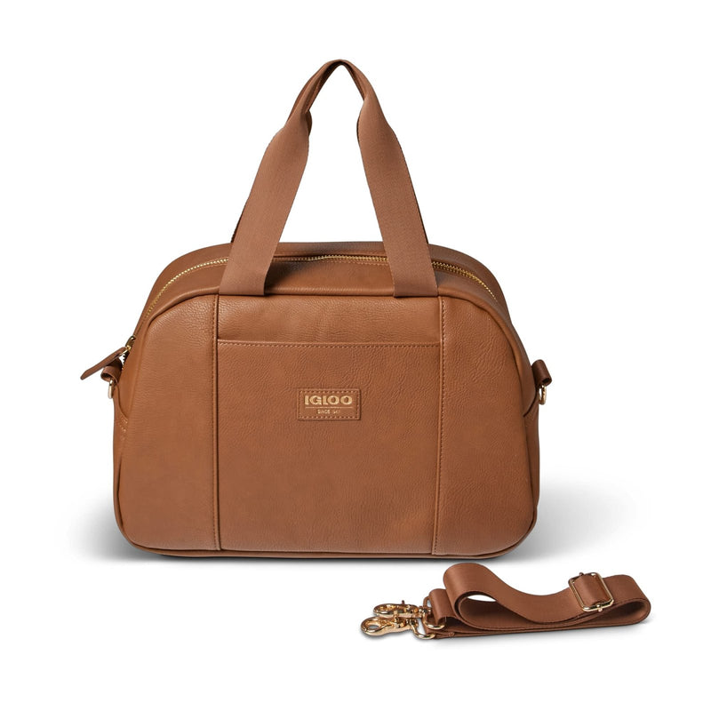 Igloo 15 - can Premium Luxe Softsided Satchel Bag, Cognac