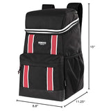 Igloo 30 Can Large Portable Insulated Soft Cooler Backpack Carry Bag, Black/Red
