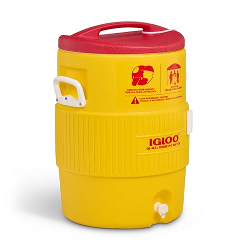Igloo 400 Series Water Cooler, 10 gal, 16 dia x 23.5 h, /Red | Backpacks4Less