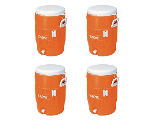 Igloo 5-Gallon Heavy-Duty Beverage Cooler, Orange - 4-Pack | Backpacks4Less