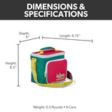 Igloo 90s Retro Collection Square Lunch Box Cooler with Front Pocket and Adjustable Strap, Insulated Leakproof Lunch Cooler Bag, Reusable Lunch Tote