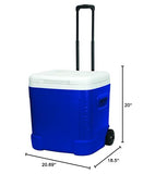 Igloo Ice Cube 60 Quart Roller Cooler, Ocean Blue