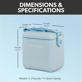Igloo Powder Blue 11 Qt Tag - Along Too Strapped Picnic Style Cooler