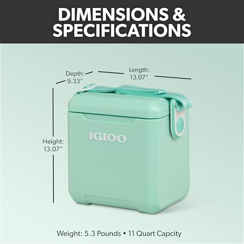 Igloo Seafoam 11 Qt Tag-Along Too Strapped Picnic Style Cooler