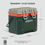 Igloo Trailmate 25 Qt Cooler, Insulated Hard Shell Ice Chest, Sportsman