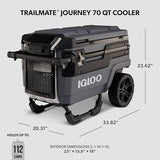 Igloo Trailmate Journey 70 Qt Cooler, Carbonite
