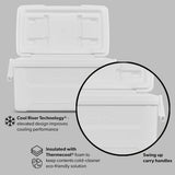 Igloos 48-Quart Hard-Sided Ice Chest Cooler with Swing-Up Handles, Quick-Access Drain Plug & Ultratherm Insulation for Camping, Tailgating, Beach & Outdoor Adventures (White)