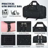 IGOLUMON Gym Bag for Men 40L Sports Duffel Bags Gym Duffle Bag Women with Shoe Compartment & Wet Pocket Water Resistant Travel Duffel Bag Lightweight Weekender Overnight Bag Black