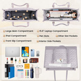IGOLUMON Laptop Bag for Women 15.6 Inch Vegan Leather Work Tote Bag Quilted Womens Briefcase Designer Laptop Bags for Office Teacher College Cute Computer Bag with Purse Professional Grey Purple