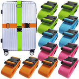 Ikaufen 12 Pack Luggage Straps Suitcase Belts Straps Wide Adjustable Packing Straps Travel Belts Accessories for Business Traveling Packing (Multicolor)