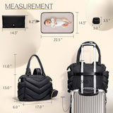 ILCOLPO Diaper Bag Tote, Diaper Bag Backpack,Puffer Tote Bag with Pacifier Case, Lightweight Mommy for Hospital, Puffy with 10 Pockets, Convertible Baby for Travel, Black