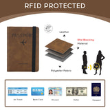 ILIYAH - Passport Cover - Passport Holder Travel Wallet - RFID Blocking Passport Case Travel Accessories Card Holder Wallet Unisex Travel Gifts (Brown)