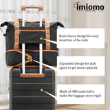 imiomo Hard Shell Luggage Sets 5 Piece for Women, Lightweight Hardside Rolling Suitcase Set with Spinner Wheels and TSA Lock, Black